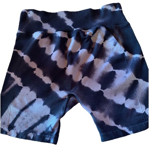 Pink Active Bike Gym Shorts Sz Large Ribbed Textured Athletic Workout Black Gray - Picture 6 of 12